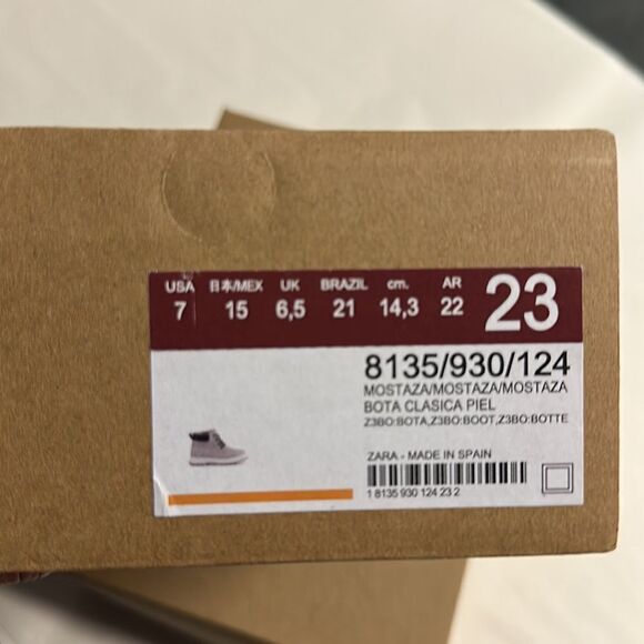 ZARA Kids | Mustard | LEATHER BOOTS - Picture 7 of 7